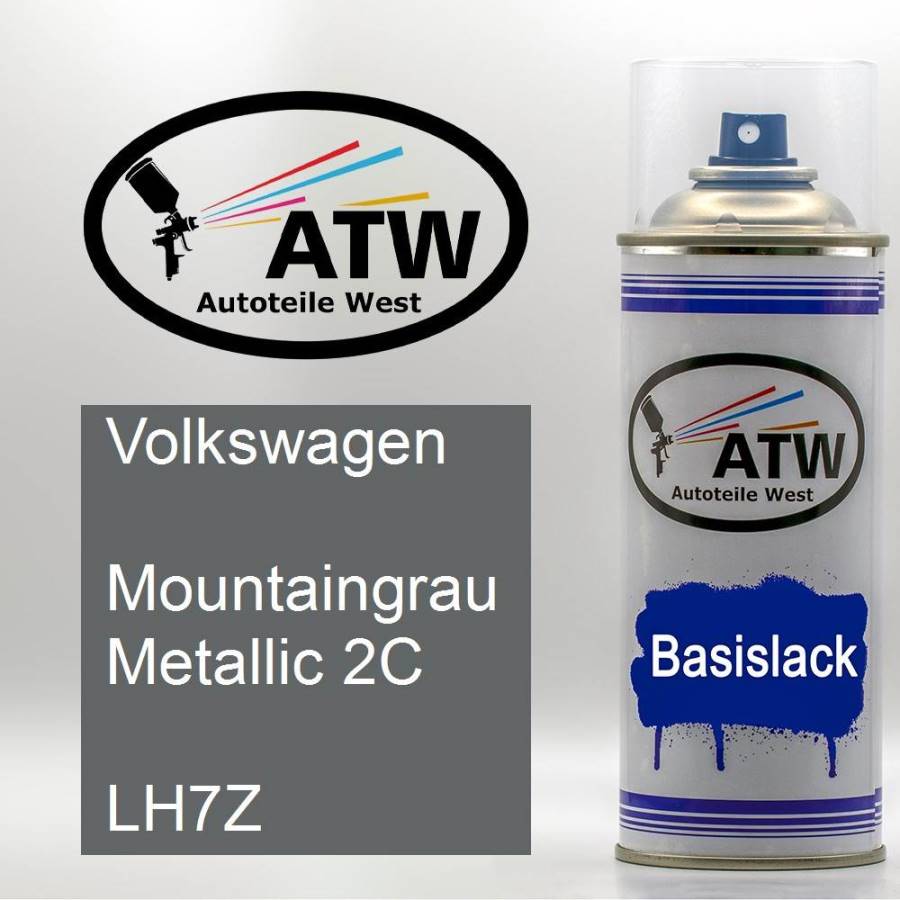 Volkswagen, Mountaingrau Metallic 2C, LH7Z: 400ml Sprühdose, von ATW Autoteile West.